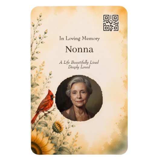 In Loving Memory Foto QR Code Gedenkmagnet Magnet (Vertikal)