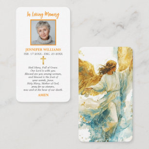 In Loving Memory Foto Trauer Gedenk Gebet Visitenkarte
