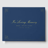 In Loving Memory Funeral Blau Gästebuch (Vorderseite)