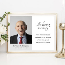 In Loving Memory Funeral Memorial Poem With Photo Poster
