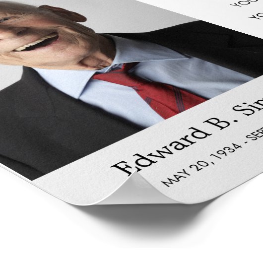 In Loving Memory Funeral Memorial Poem With Photo Poster (Ecke)