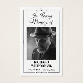 In Loving Memory Funeral Memorial Prayer Card
