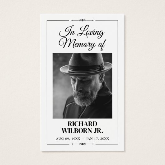 In Loving Memory Funeral Memorial Prayer Card (Vorderseite)