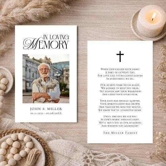 In Loving Memory Funeral Memorial Prayer Card Visitenkarte