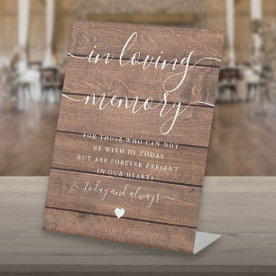 In Loving Memory Gedenktafel Rustikale Scheunenhol Sockelschild