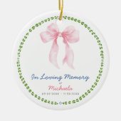 In Loving Memory Grandmillenial Bows Photo Keramik Ornament (Vorne)