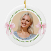 In Loving Memory Grandmillenial Bows Photo Keramik Ornament (Hinten)