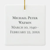 In Loving Memory Grandpa Funeral Memorial Keepsake Keramikornament (Rückseite)