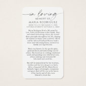 In Loving Memory Guadalupe Funeral Prayer Cards (Rückseite)