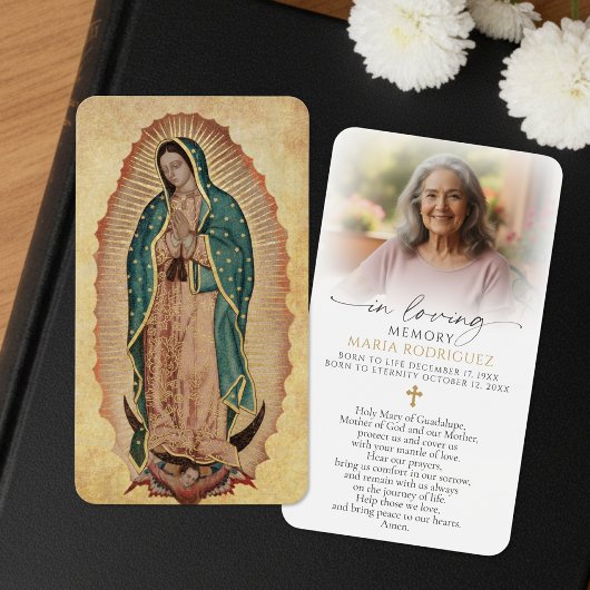 In Loving Memory Guadalupe Photo Prayer Card