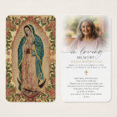In Loving Memory Guadalupe Photo Prayer Card (Vorne & Hinten)