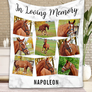 In Loving Memory Haustier-Gedenk-Pferd-Fotocollage Fleecedecke