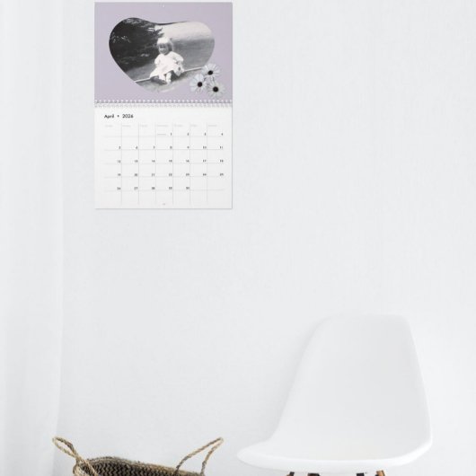 In Loving Memory Heart Shape Photo Daisies Kalender