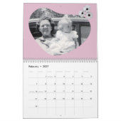 In Loving Memory Herzform Foto Gänseblümchen Kalender (Feb 2027)