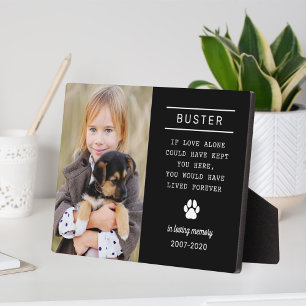 In Loving Memory Hunde Foto Schwarz Fotoplatte
