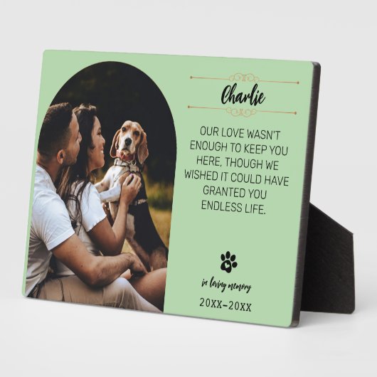 In Loving Memory Hunde-Fotoplakette – Personalisie Fotoplatte (Seite)