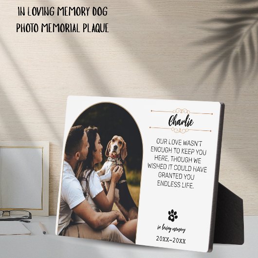 In Loving Memory Hunde-Fotoplakette – Personalisie Fotoplatte