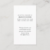 In Loving Memory Isaiah 40:28-31 Sympathy Card Visitenkarte (Rückseite)