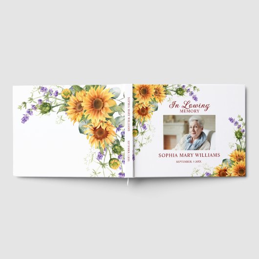 In loving Memory Lavender Floral Gästebuch (Voll)