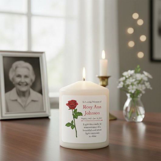 In Loving Memory “Light This Candle" Quadratischer Aufkleber
