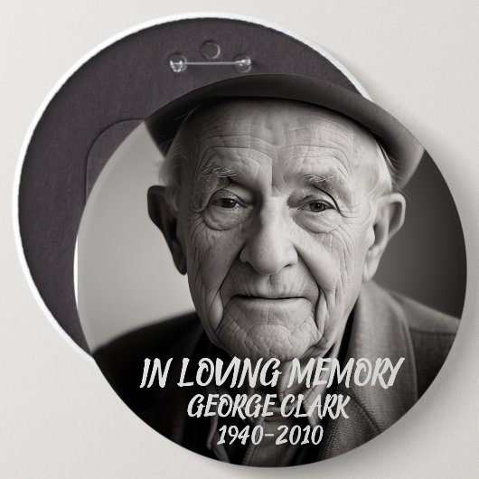 In loving memory memorial custom photo button (Vorne & Hinten)