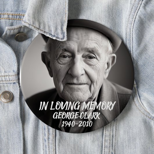 In loving memory memorial custom photo button (Beispiel)