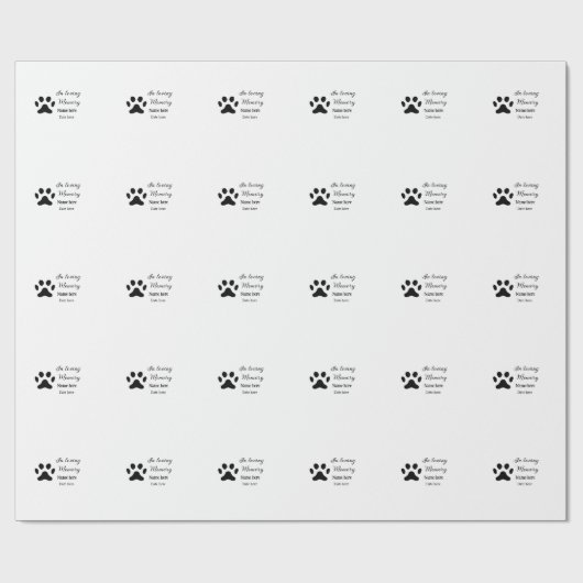 In loving memory memorial keepsake add pet name geschenkpapier (Flach)