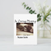 In loving memory memorial keepsake add pet name postkarte (Stehend Vorderseite)