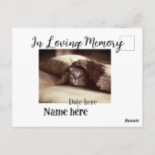 In loving memory memorial keepsake add pet name postkarte (Rückseite)