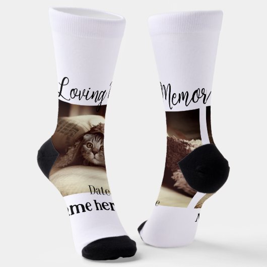 In loving memory memorial keepsake add pet name socken (Gewinkelt)