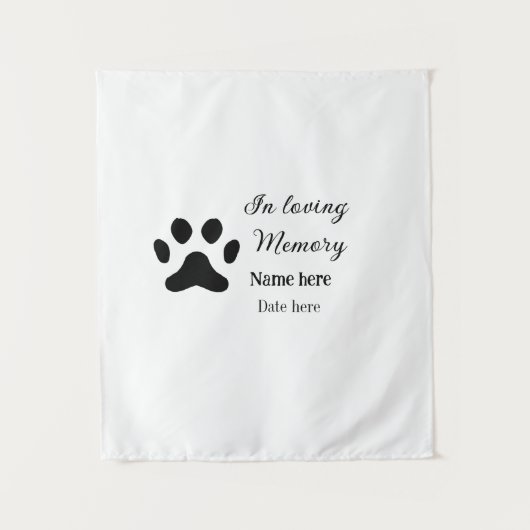 In loving memory memorial keepsake add pet name wandteppich (Vorderseite)