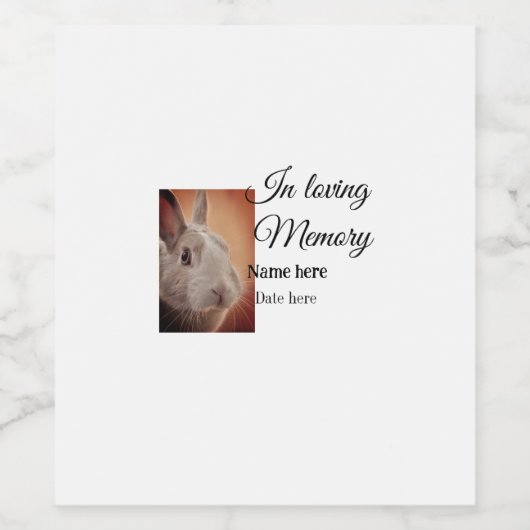 In loving memory memorial keepsake add pet name weinetikett (Einzelnes Label)
