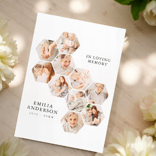 In Loving Memory Memorial Modern 10 Fotos Card