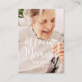 In Loving Memory Memorial Modern Simple Photo Card Visitenkarte (Vorderseite)