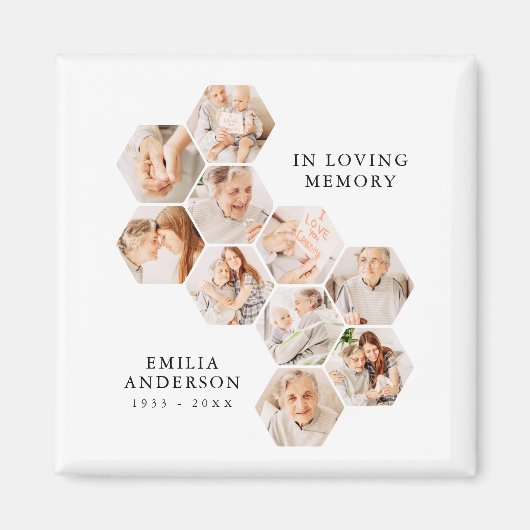 In Loving Memory Memorial Moderne 10 Fotos Magnet (Vorne)