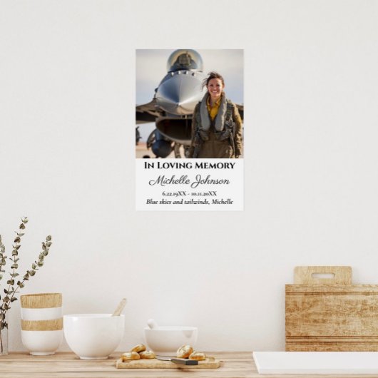 In Loving Memory Memorial Photo Funeral Aviation  Poster