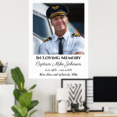 In Loving Memory Memorial Photo Funeral Aviation  Poster (Heimbüro)