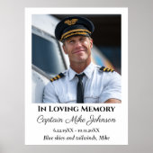 In Loving Memory Memorial Photo Funeral Aviation  Poster (Vorne)