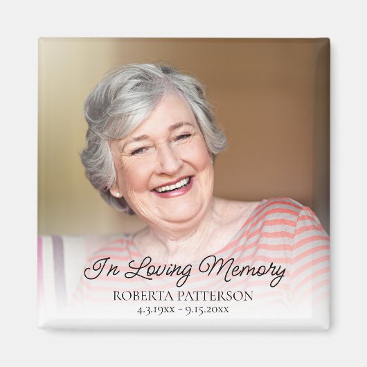 In Loving Memory Memorial Photo Funeral Keepsake Magnet (Vorne)