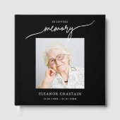 In Loving Memory Minimalist Photo Sympathy Gästebuch (Vorderseite)