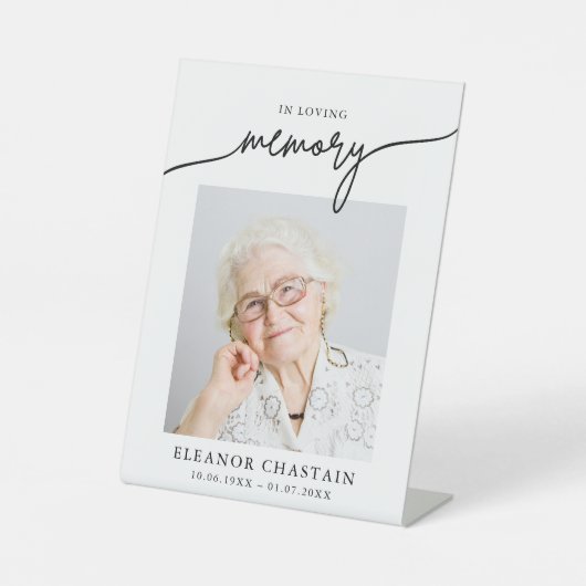 In Loving Memory Minimalist Photo Sympathy Sockelschild (Vorderseite)