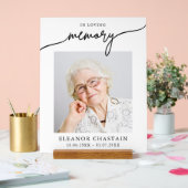 In Loving Memory Minimalistische Foto Trauer Acrylschild (Hochzeit)