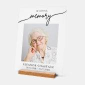 In Loving Memory Minimalistische Foto Trauer Acrylschild (Winkel)