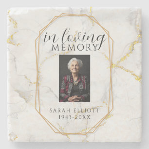 In Loving Memory mit Foto Marmor Steinuntersetzer