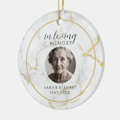 In Loving Memory mit Foto | Marmorgold  Keramik Ornament (Links)
