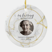 In Loving Memory mit Foto | Marmorgold  Keramik Ornament (Hinten)