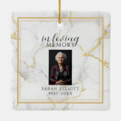 In Loving Memory mit Foto | Marmorgold Keramikornament (Rückseite)