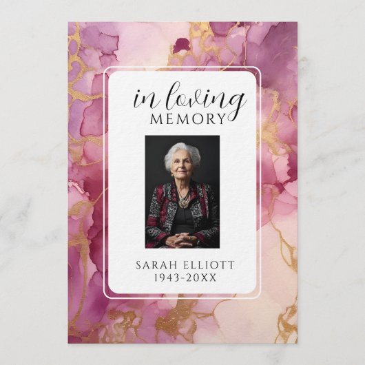In Loving Memory mit Foto | Persönlich Einladung (Vorderseite)