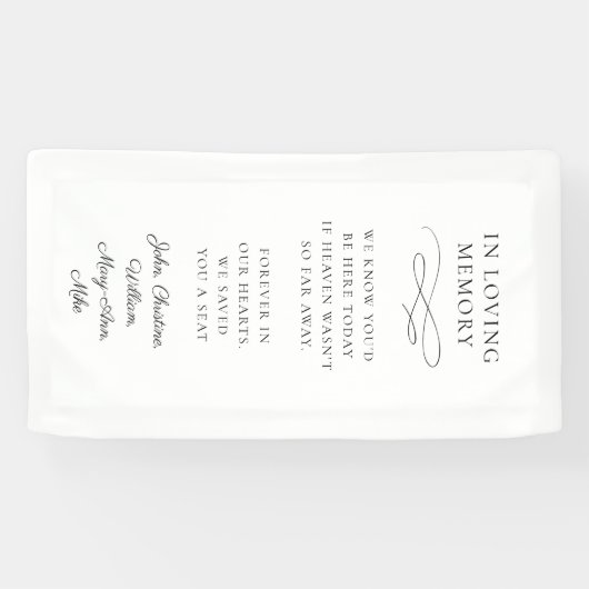 "In Loving Memory" Modern, Calligraphy, Wedding Banner (Horizontal)