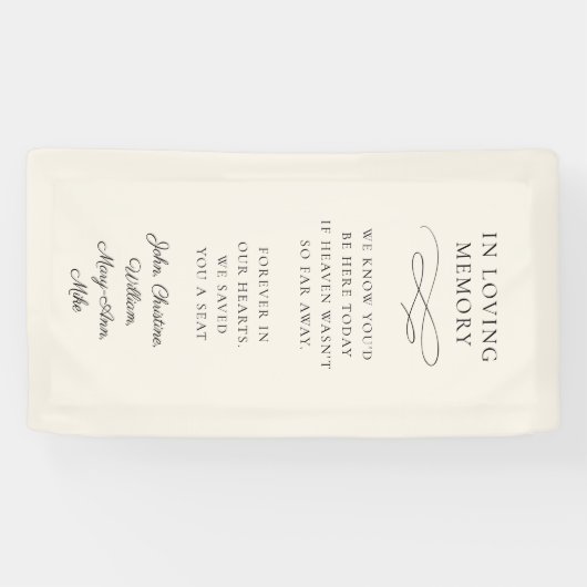 "In Loving Memory" Modern, Calligraphy, Wedding Banner (Horizontal)